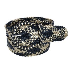 CTM Women's 1 7/8 Inch Wide Braided Plaid Belt with Matching Buckle